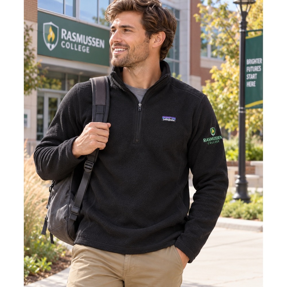 Patagonia Micro D Quarter-Zip Fleece Black Mens L Rasmussen College